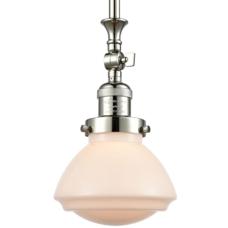 A large image of the Innovations Lighting 206 Olean Polished Nickel / Matte White