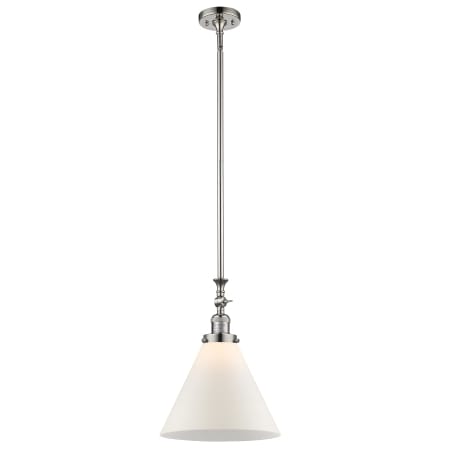 A large image of the Innovations Lighting 206 X-Large Cone Polished Nickel / Matte White