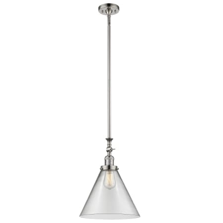 A large image of the Innovations Lighting 206 X-Large Cone Polished Nickel / Clear
