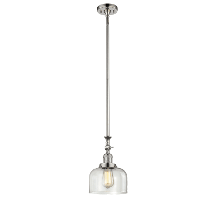 A large image of the Innovations Lighting 206 Large Bell Polished Nickel / Clear