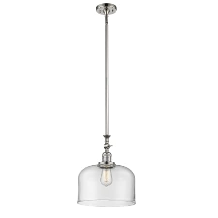 A large image of the Innovations Lighting 206 X-Large Bell Polished Nickel / Clear