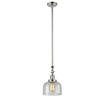 A large image of the Innovations Lighting 206 Large Bell Polished Nickel / Seedy