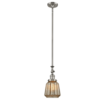 A large image of the Innovations Lighting 206 Chatham Brushed Satin Nickel / Mercury Fluted