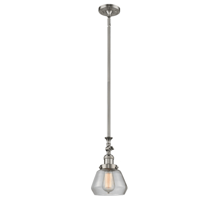 A large image of the Innovations Lighting 206 Fulton Brushed Satin Nickel / Clear