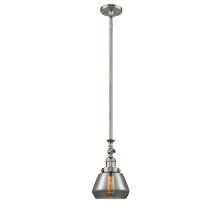 A large image of the Innovations Lighting 206 Fulton Brushed Satin Nickel / Smoked