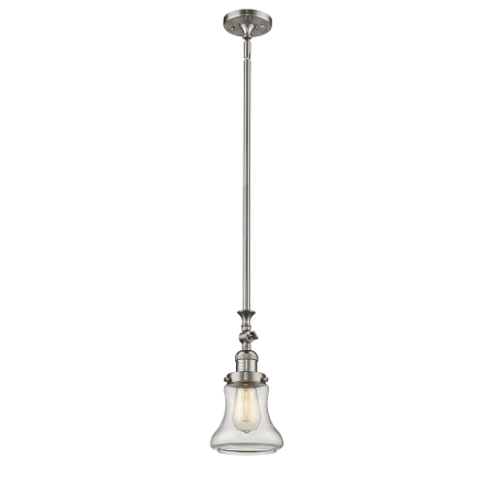 A large image of the Innovations Lighting 206 Bellmont Brushed Satin Nickel / Clear