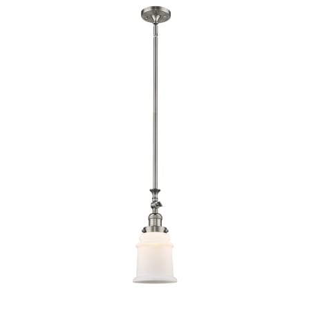 A large image of the Innovations Lighting 206 Canton Brushed Satin Nickel / Matte White