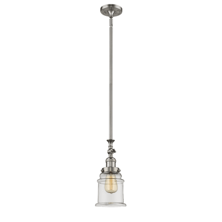 A large image of the Innovations Lighting 206 Canton Brushed Satin Nickel / Clear