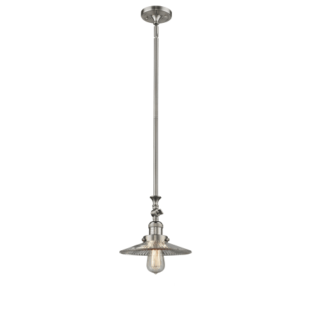 A large image of the Innovations Lighting 206 Halophane Brushed Satin Nickel / Halophane