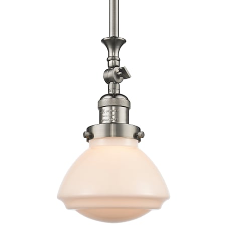A large image of the Innovations Lighting 206 Olean Brushed Satin Nickel / Matte White