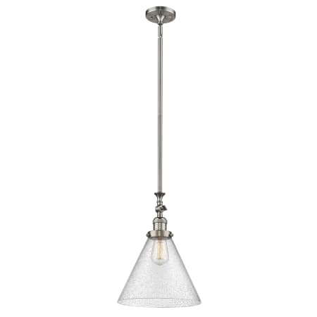 A large image of the Innovations Lighting 206 Large Cone Brushed Satin Nickel / X-Large Seedy