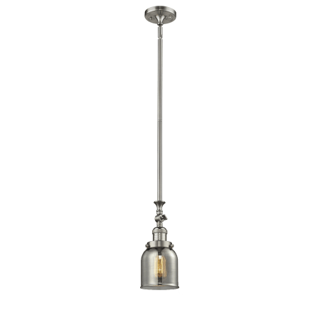 A large image of the Innovations Lighting 206 Small Bell Brushed Satin Nickel / Smoked