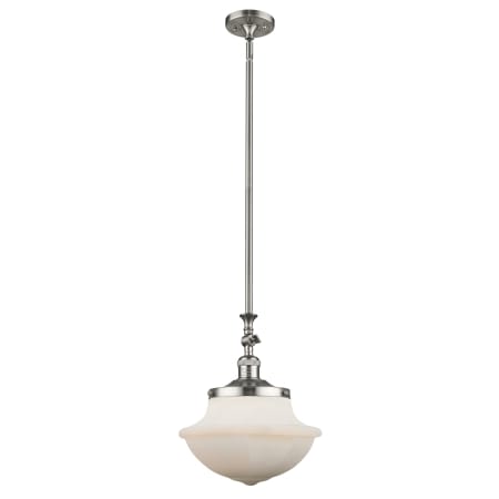 A large image of the Innovations Lighting 206 Large Oxford Brushed Satin Nickel / Matte White