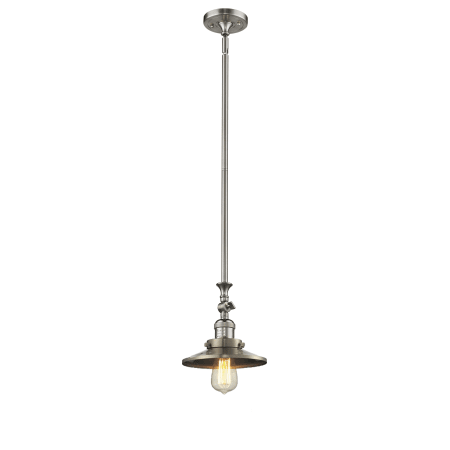 A large image of the Innovations Lighting 206 Railroad Brushed Satin Nickel / Metal Shade