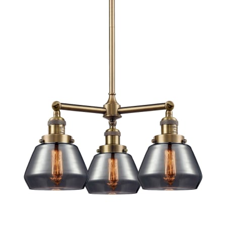 A large image of the Innovations Lighting 207 Fulton Antique Brass / Plated Smoked