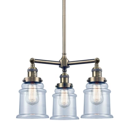 A large image of the Innovations Lighting 207 Canton Antique Brass / Clear