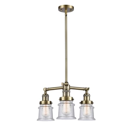 A large image of the Innovations Lighting 207 Small Canton Antique Brass / Seedy