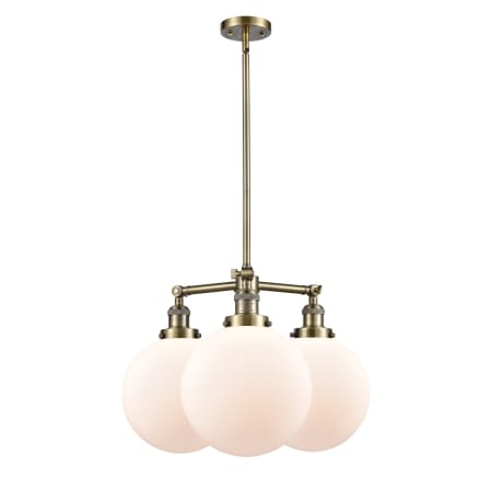 A large image of the Innovations Lighting 207 X-Large Beacon Antique Brass / Matte White