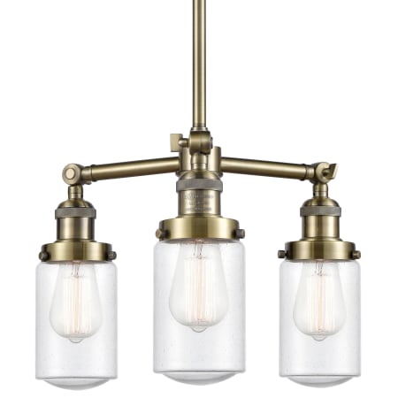 A large image of the Innovations Lighting 207 Dover Antique Brass / Seedy