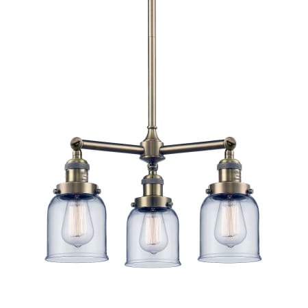 A large image of the Innovations Lighting 207 Small Bell Antique Brass / Clear
