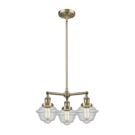 A large image of the Innovations Lighting 207 Small Oxford Antique Brass / Seedy