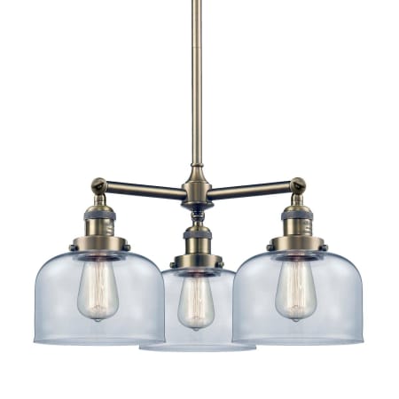 A large image of the Innovations Lighting 207 Large Bell Antique Brass / Clear