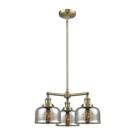 A large image of the Innovations Lighting 207 Large Bell Antique Brass / Silver Plated Mercury