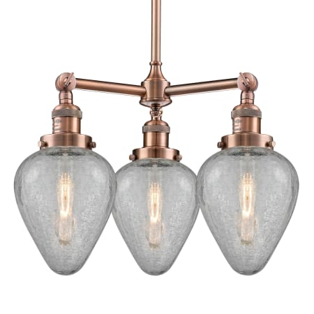A large image of the Innovations Lighting 207 Geneseo Antique Copper / Clear Crackle