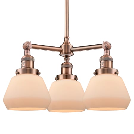 A large image of the Innovations Lighting 207 Fulton Antique Copper / Matte White Cased