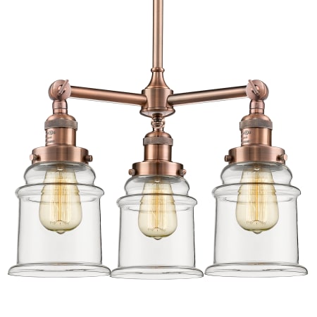 A large image of the Innovations Lighting 207 Canton Antique Copper / Clear