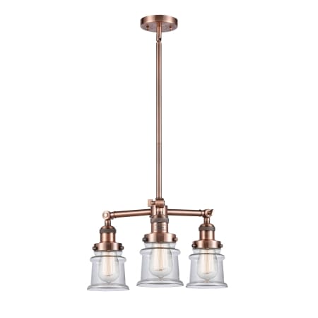 A large image of the Innovations Lighting 207 Small Canton Antique Copper / Clear