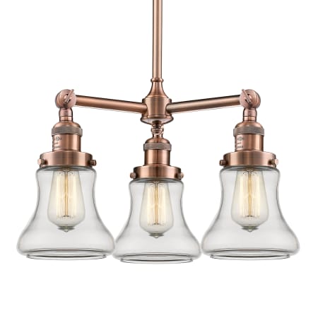 A large image of the Innovations Lighting 207 Bellmont Antique Copper / Clear