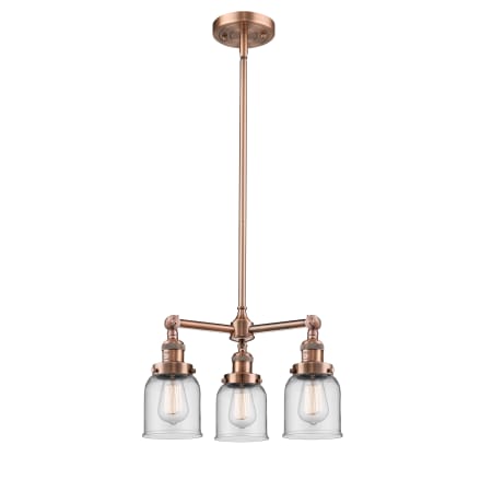 A large image of the Innovations Lighting 207 Small Bell Antique Copper / Clear