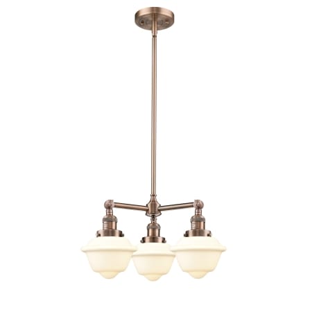 A large image of the Innovations Lighting 207 Small Oxford Antique Copper / Matte White