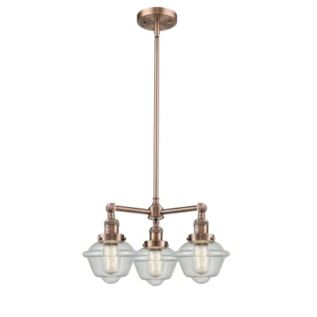 A large image of the Innovations Lighting 207 Small Oxford Antique Copper / Seedy