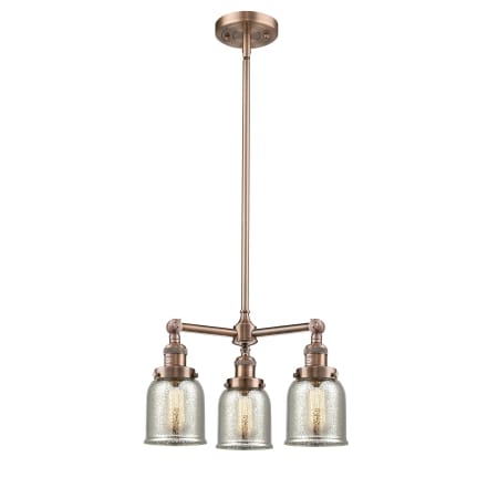 A large image of the Innovations Lighting 207 Small Bell Antique Copper / Silver Plated Mercury