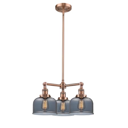 A large image of the Innovations Lighting 207 Large Bell Antique Copper / Smoked