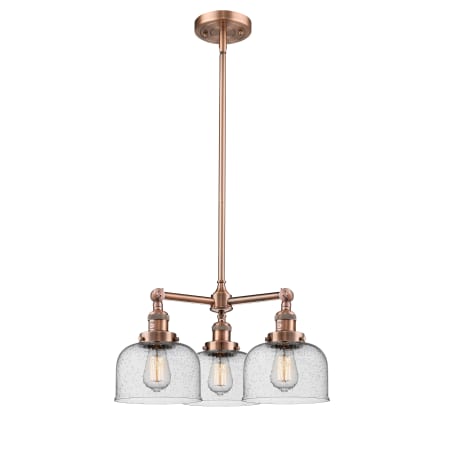 A large image of the Innovations Lighting 207 Large Bell Antique Copper / Seedy