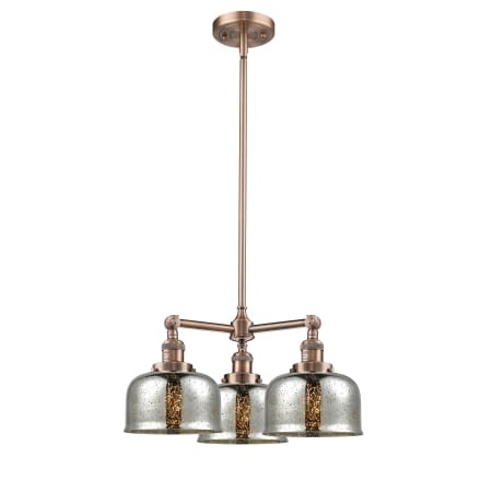 A large image of the Innovations Lighting 207 Large Bell Antique Copper / Silver Plated Mercury