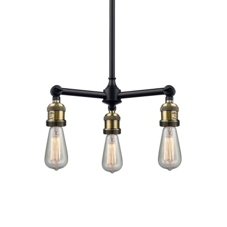 A large image of the Innovations Lighting 207 Bare Bulb Black / Antique Brass