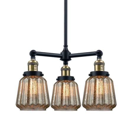 A large image of the Innovations Lighting 207 Chatham Black / Antique Brass / Mercury Plated