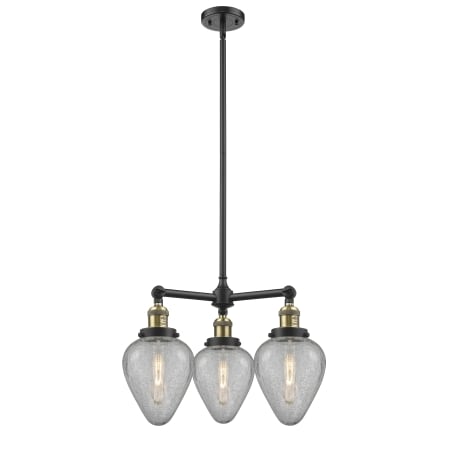 A large image of the Innovations Lighting 207 Geneseo Black Antique Brass / Clear Crackle