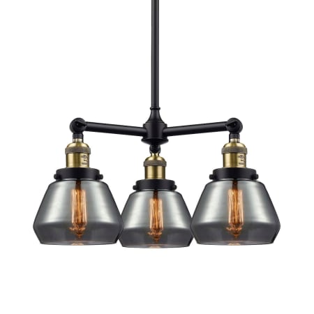 A large image of the Innovations Lighting 207 Fulton Black / Antique Brass / Plated Smoked