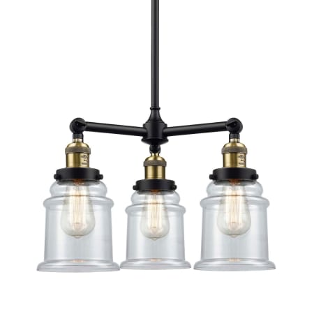 A large image of the Innovations Lighting 207 Canton Black / Antique Brass / Clear