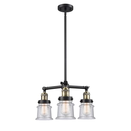 A large image of the Innovations Lighting 207 Small Canton Black Antique Brass / Seedy