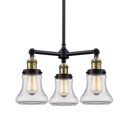 A large image of the Innovations Lighting 207 Bellmont Black / Antique Brass / Clear