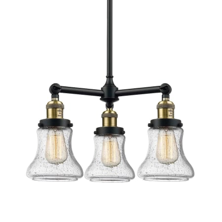 A large image of the Innovations Lighting 207 Bellmont Black / Antique Brass / Seedy