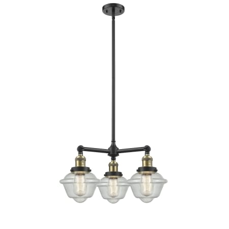 A large image of the Innovations Lighting 207 Small Oxford Black Antique Brass / Seedy