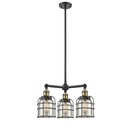 A large image of the Innovations Lighting 207 Small Bell Cage Black Antique Brass / Silver Plated Mercury