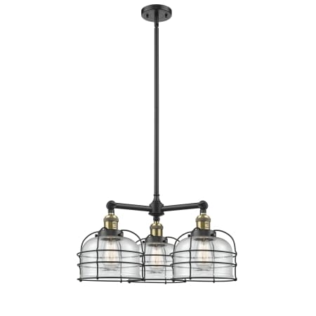 A large image of the Innovations Lighting 207 Large Bell Cage Black Antique Brass / Seedy